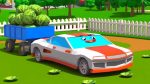 Tracteur VS Voiture de course dans Cars Town – Dessins animés pour les enfants